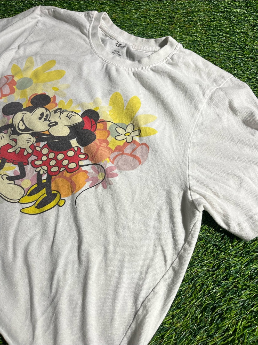 Disney White Minnie & Mickey Floral Graphic Tee